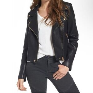 Blank NYC Faux Leather Moto Jacket Sz XS